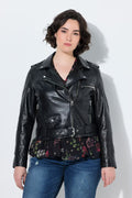 Women’s Black Short Moto Zip Closure Jacket