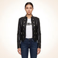 Women’s Black Genuine Cross Closure Jacket