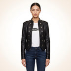 Women’s Black Genuine Cross Closure Jacket