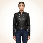 Women’s Black Genuine Cross Closure Jacket