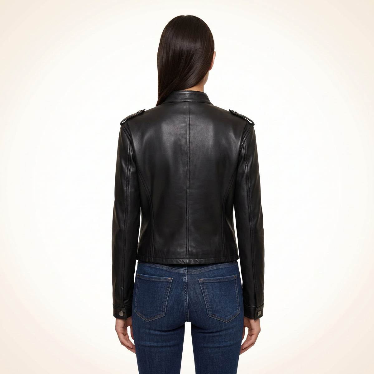 Women’s Black Genuine Cross Closure Jacket