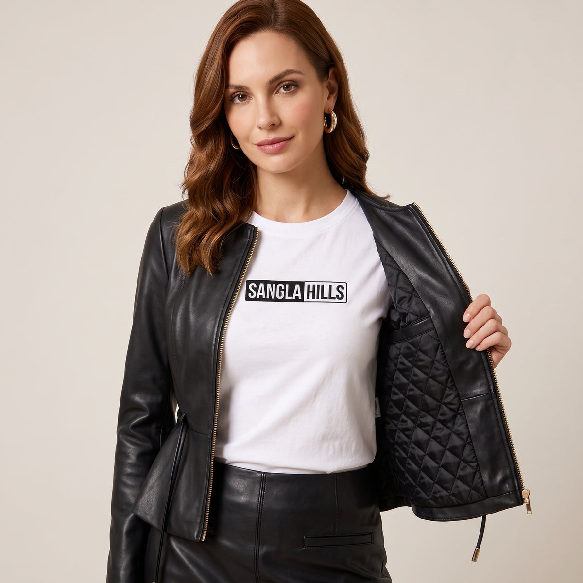 Women’s Black colarless zip Closure Jacket