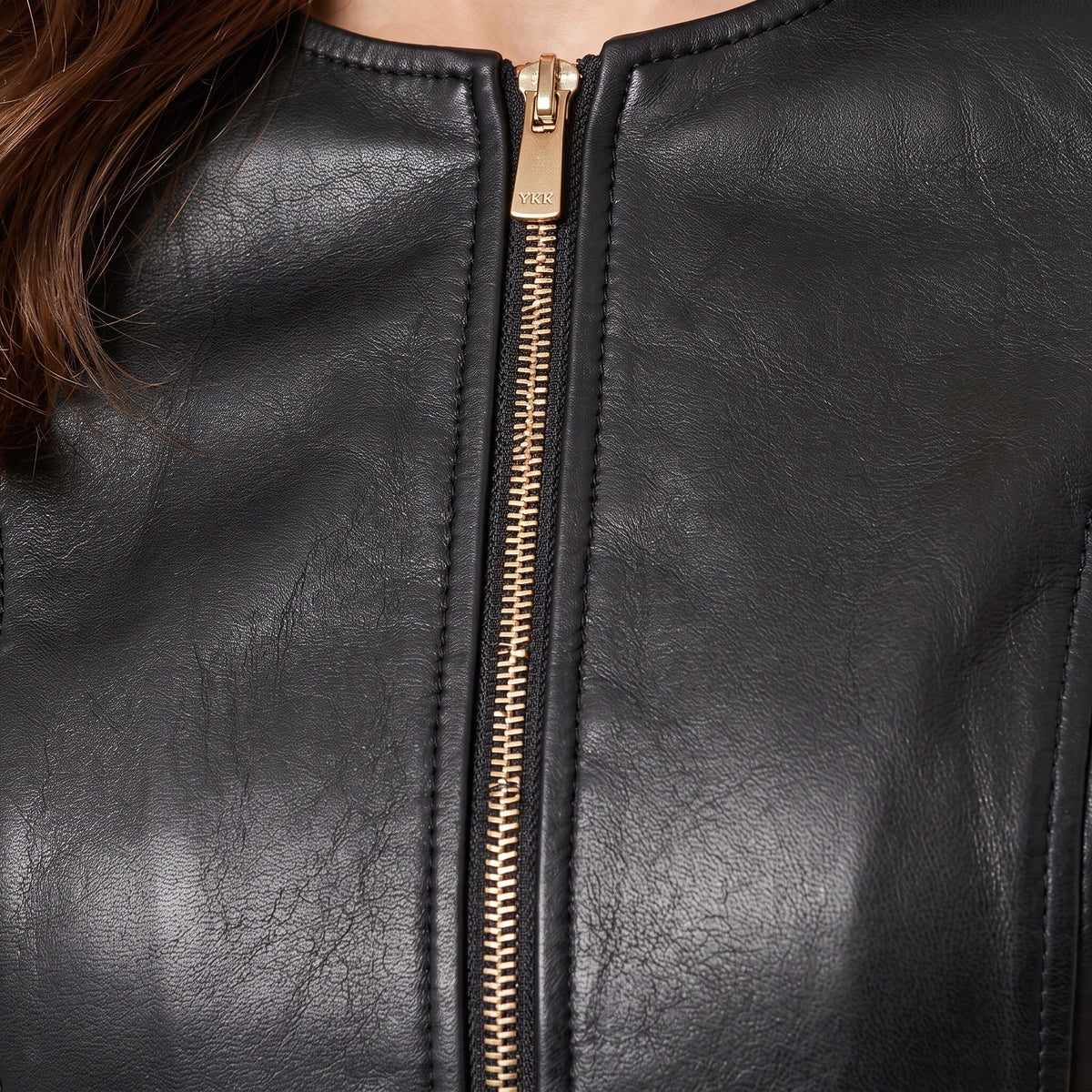 Women’s Black colarless zip Closure Jacket