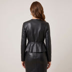 Women’s Black colarless zip Closure Jacket