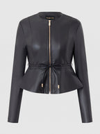 Women’s Black colarless zip Closure Jacket