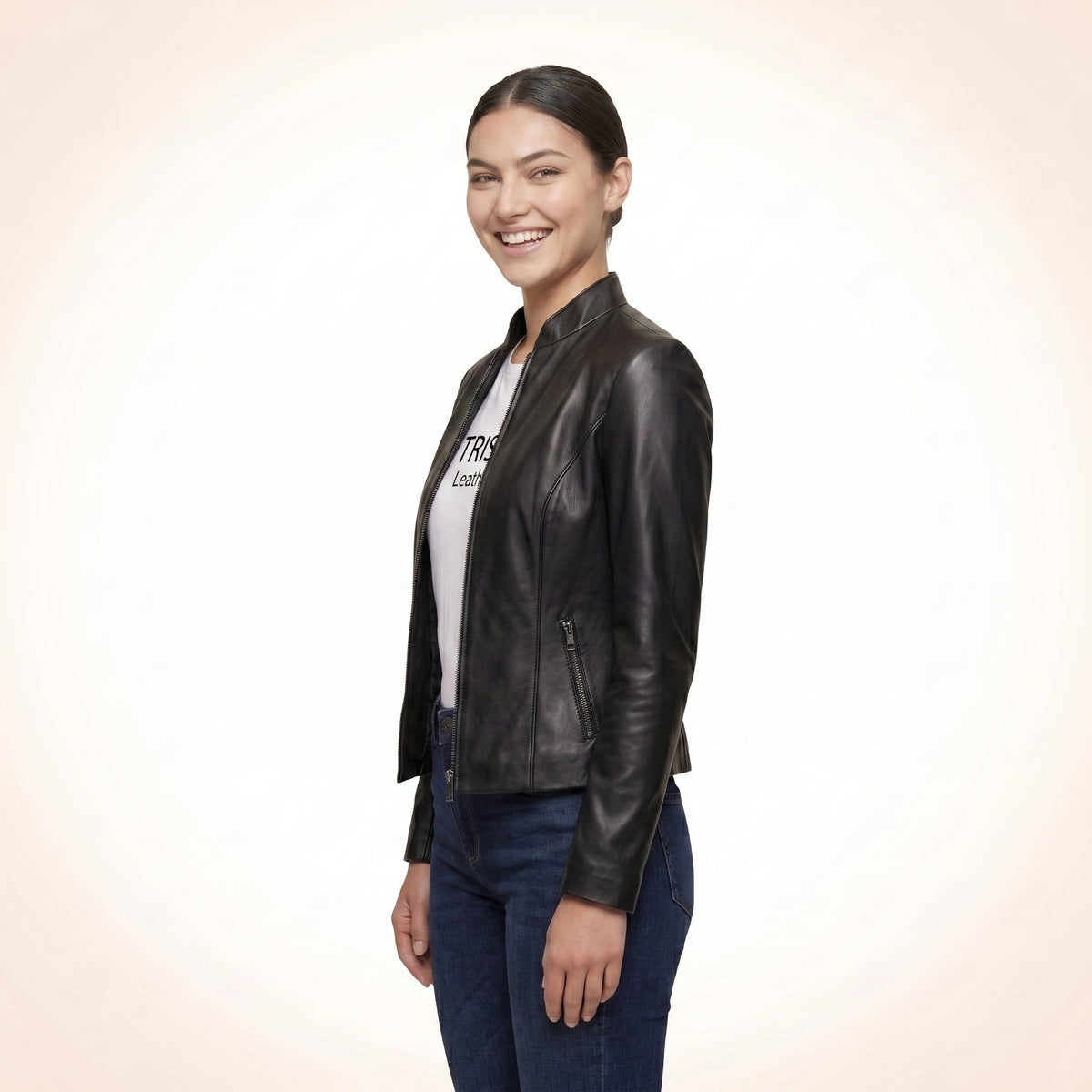 Retro Sleeky Black Leather Jacket