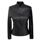Retro Sleeky Black Leather Jacket