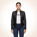 Retro Sleeky Black Leather Jacket