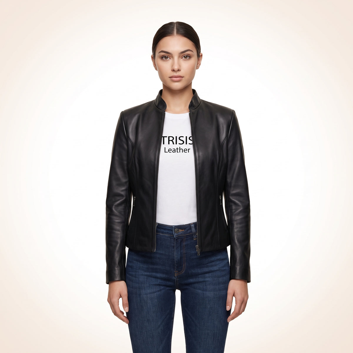 Retro Sleeky Black Leather Jacket