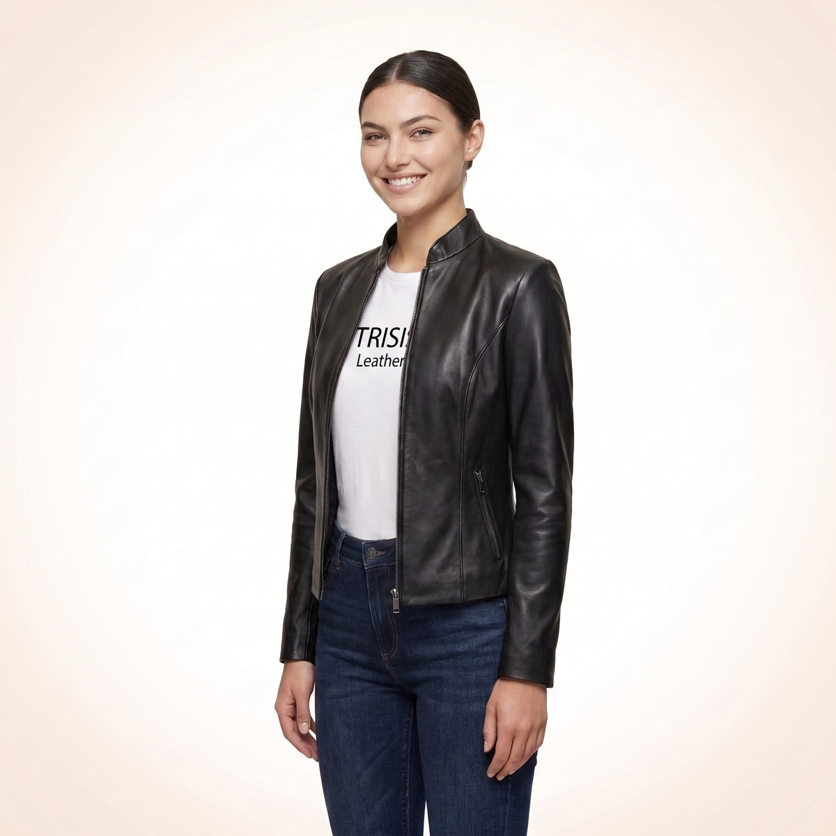 Retro Sleeky Black Leather Jacket