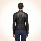 Retro Sleeky Black Leather Jacket