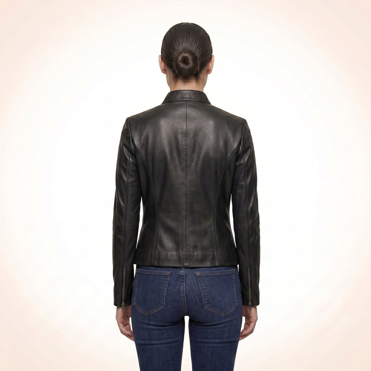 Retro Sleeky Black Leather Jacket