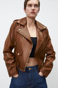 Brown Classic Moto Leather Jacket
