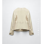 Cream Minimalist Structured Jacket