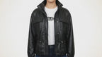 Women’s Black Genuine Leather Utility Jacket